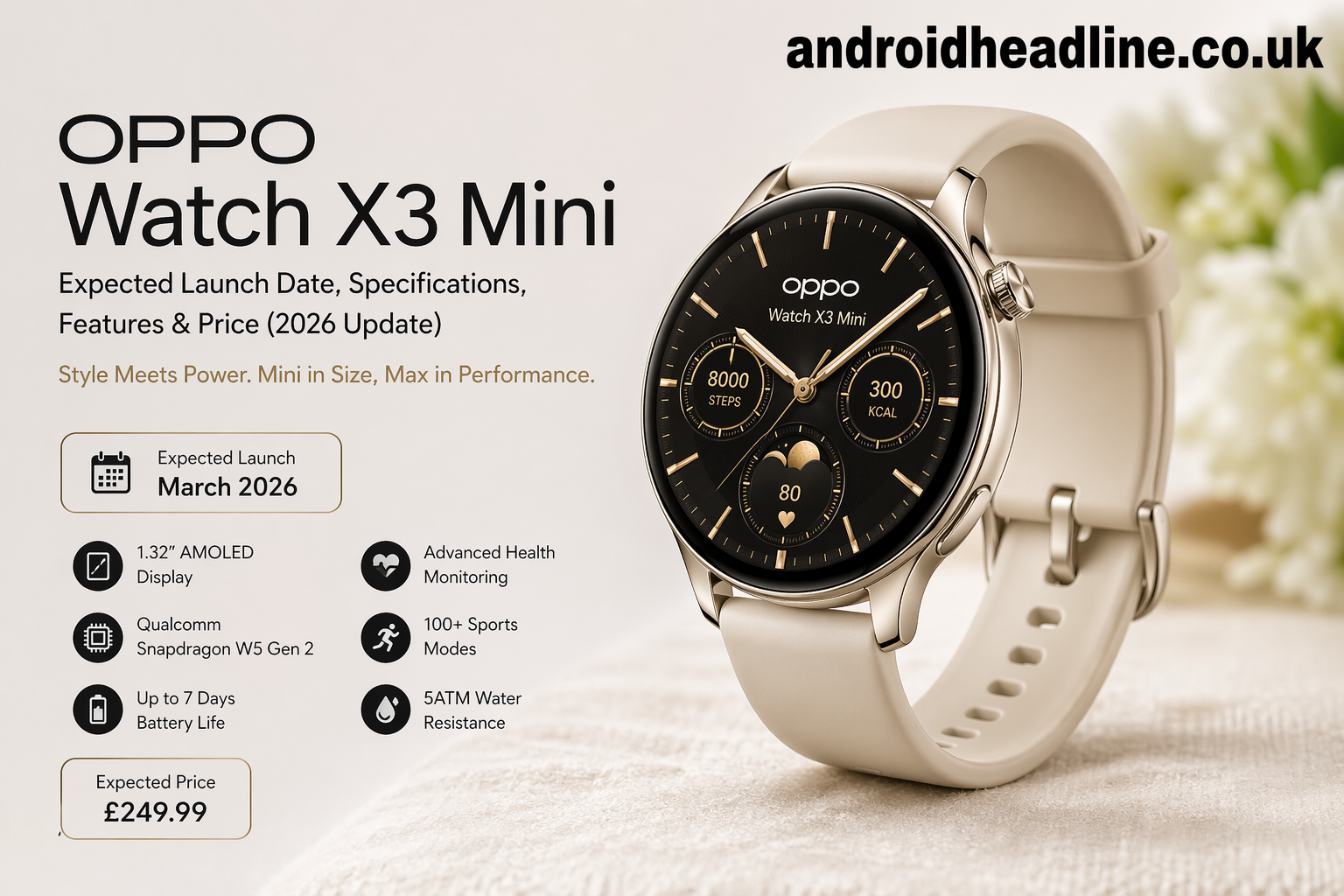 Oppo Watch X3 Mini Launch Date, Specs, Features & Price (2026)