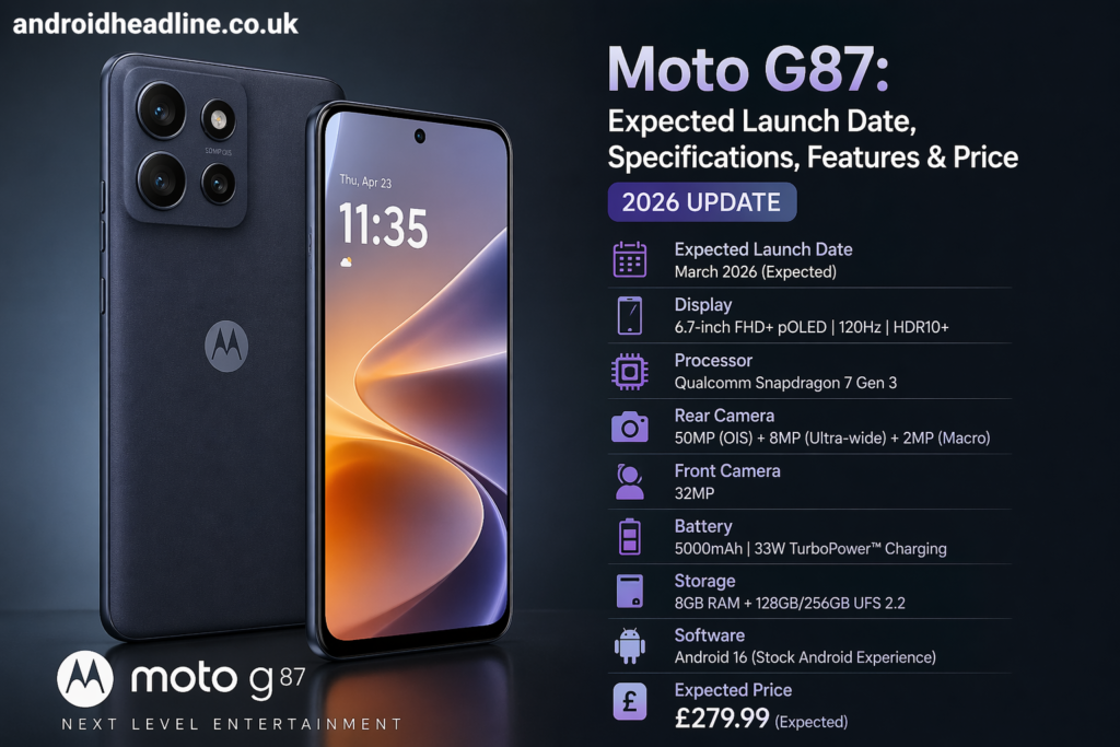 Moto G87 Expected Launch Date, Specs, Price & Features (2026)