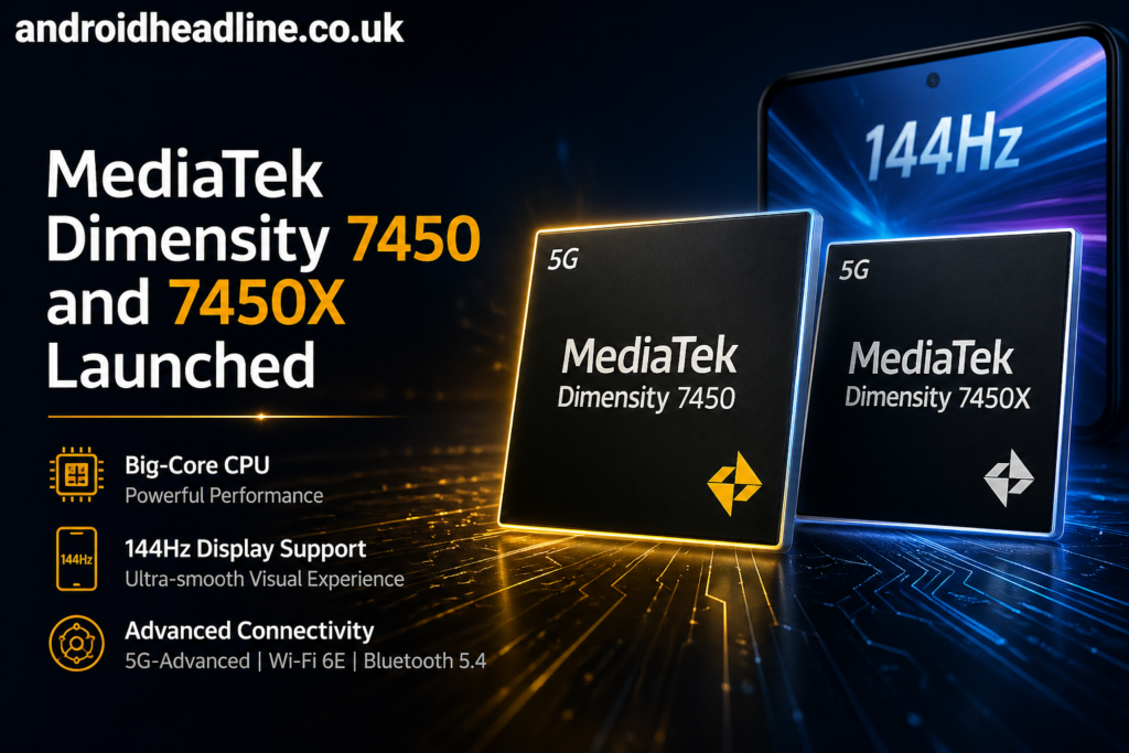 MediaTek Dimensity 7450 & 7450X Launched – Specs, Features & 144Hz Support (2026)
