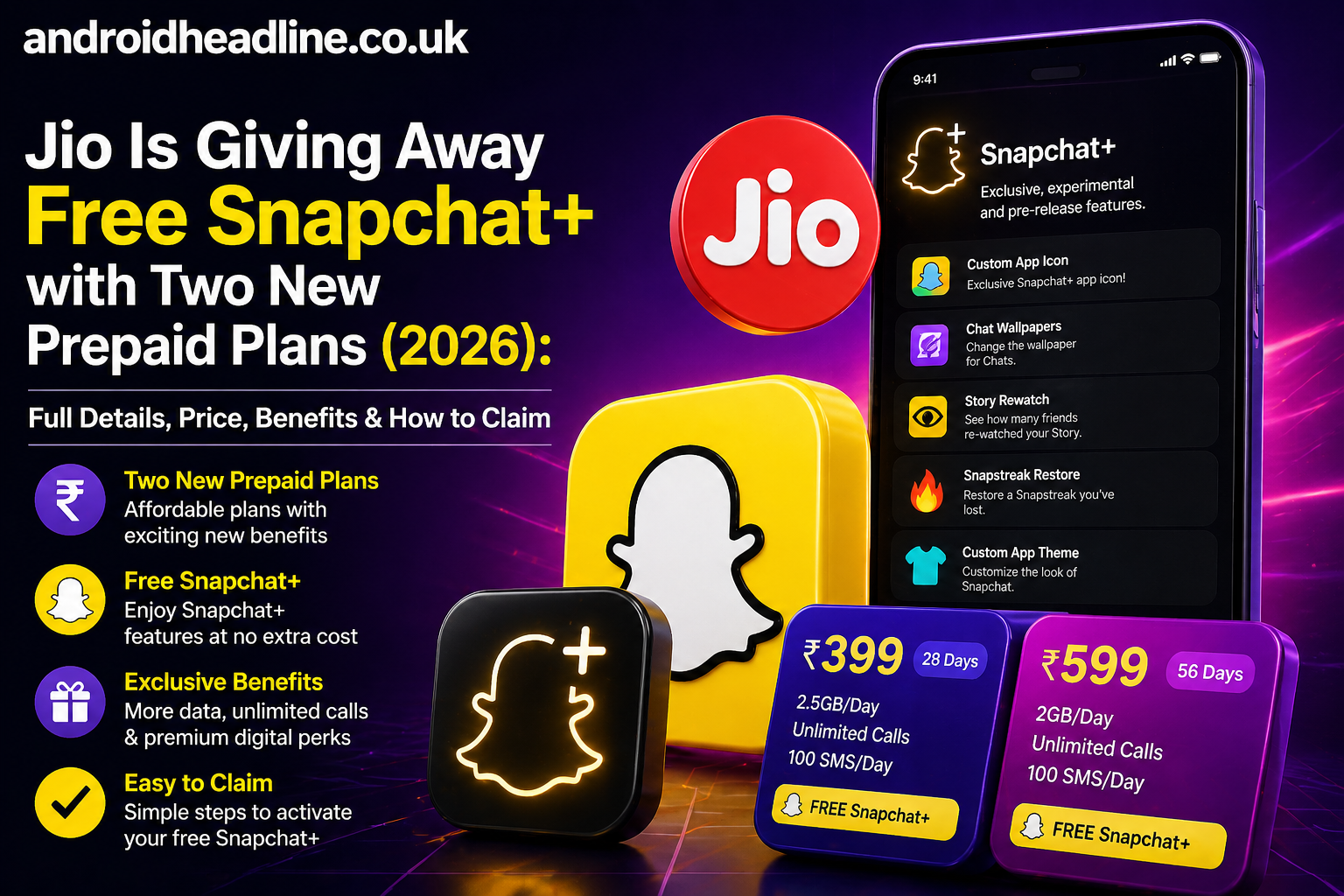 Jio Is Giving Away Free Snapchat+ with Two New Prepaid Plans (2026): Full Details, Price, Benefits & How to Claim