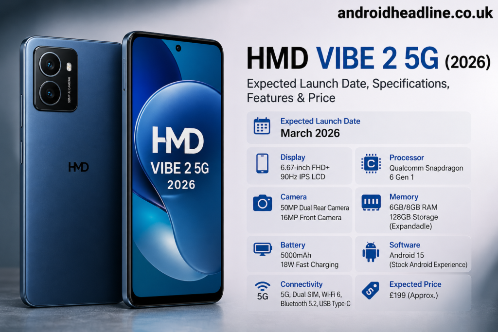HMD Vibe 2 5G (2026): Expected Launch Date, Specifications, Features & Price