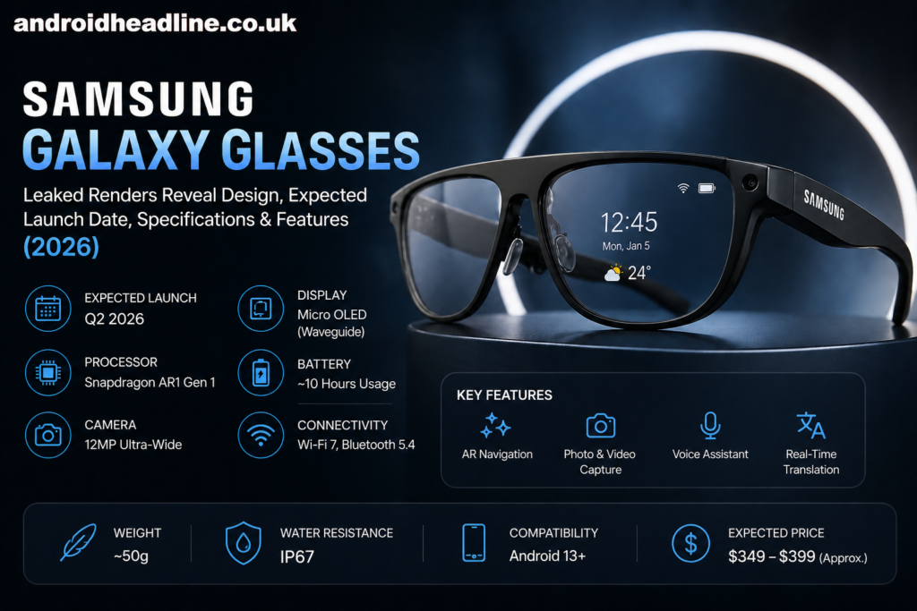 Samsung Galaxy Glasses Leaks: Design, Specs, Launch Date & Price (2026)