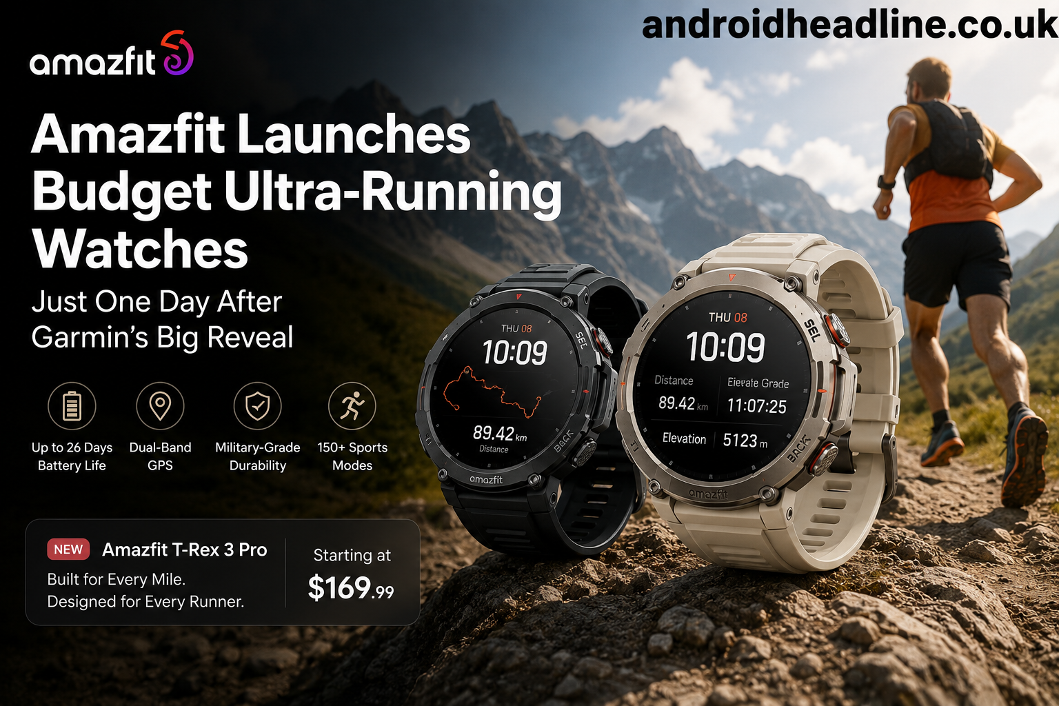 Amazfit Launches Budget Ultra-Running Watches Just One Day After Garmin’s Big Reveal