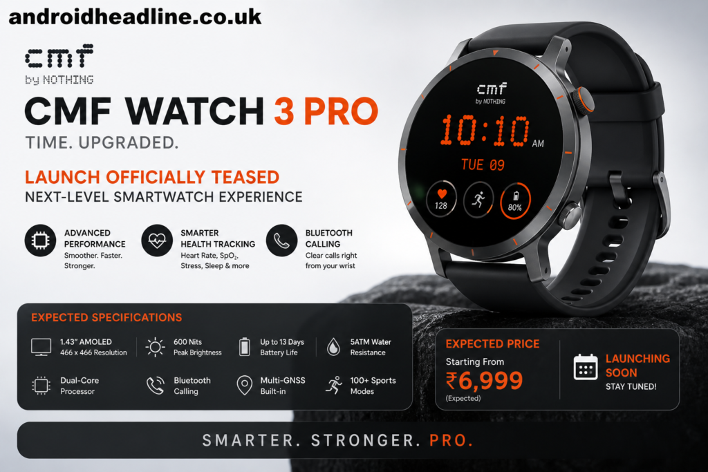 CMF Watch 3 Pro Launch Teased: Specifications, Features, Expected Price & Full Details (2026)