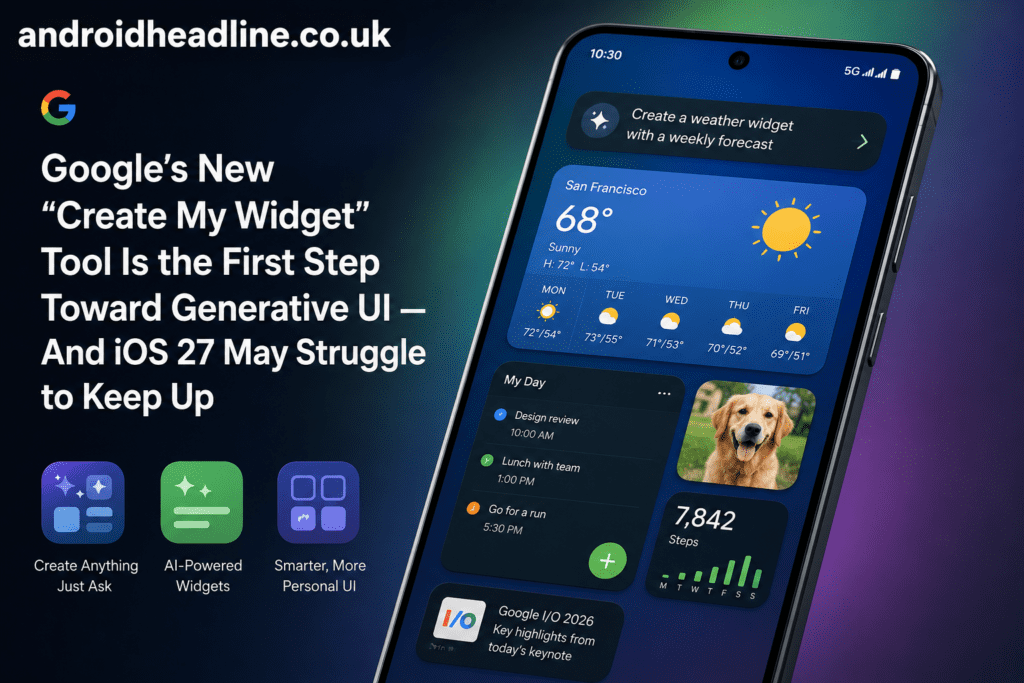 Google’s New “Create My Widget” Tool Is the First Step Toward Generative UI — And iOS 27 May Struggle to Keep Up