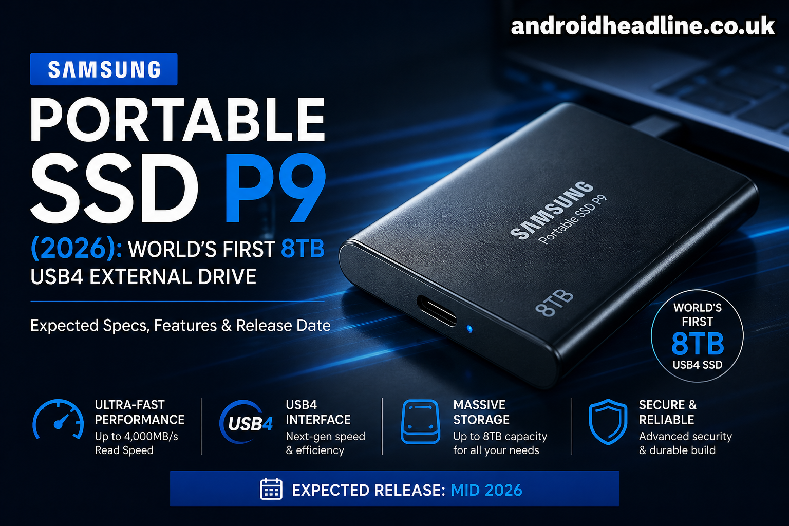 Samsung Portable SSD P9 (8TB USB4) – Expected Specs, Price & Release Date 2026