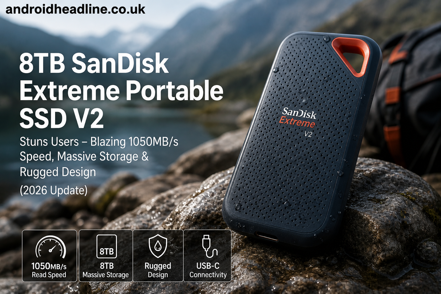 8TB SanDisk Extreme Portable SSD V2 Stuns Users – Blazing 1050MB/s Speed, Massive Storage & Rugged Design (2026 Update)