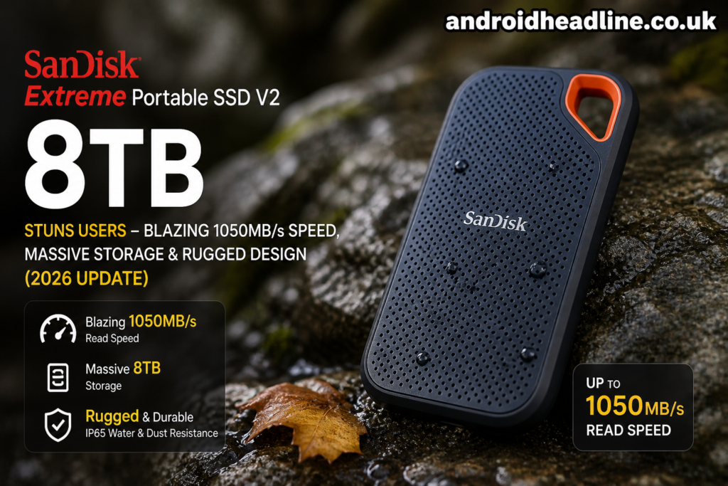 SanDisk Extreme Portable SSD V2 8TB Price, Specs & Features (2026) – 1050MB/s Speed Review