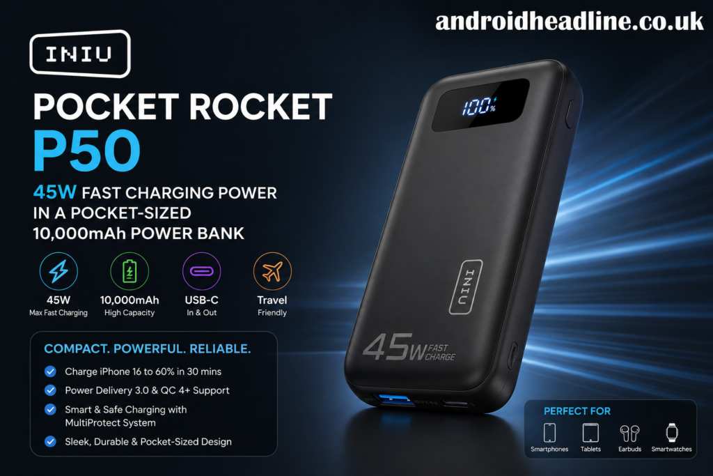 INIU Pocket Rocket P50 Review: 45W Fast Charging in a Pocket-Sized 10,000mAh Power Bank