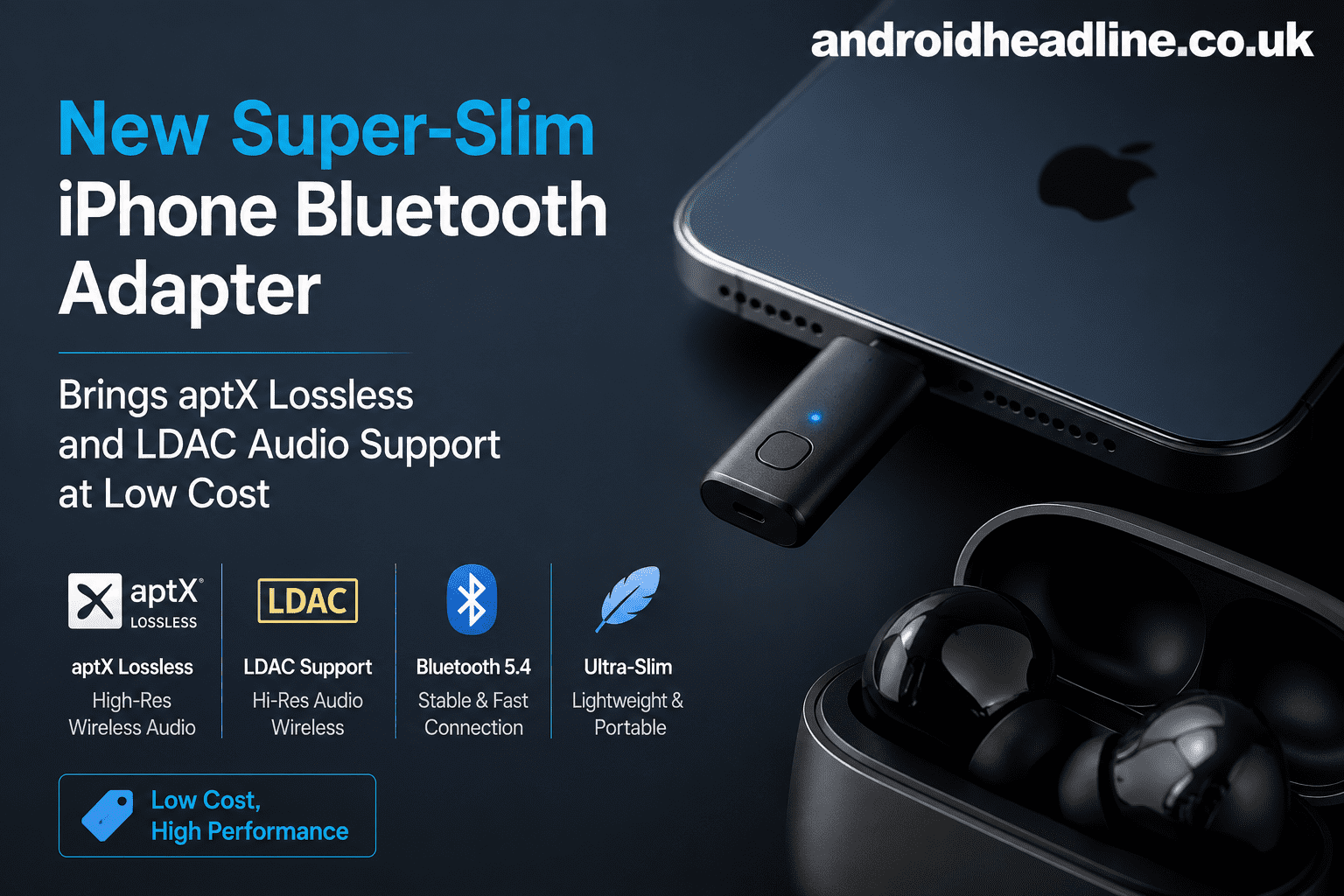 New Super-Slim iPhone Bluetooth Adapter Brings aptX Lossless and LDAC Audio Support at Low Cost